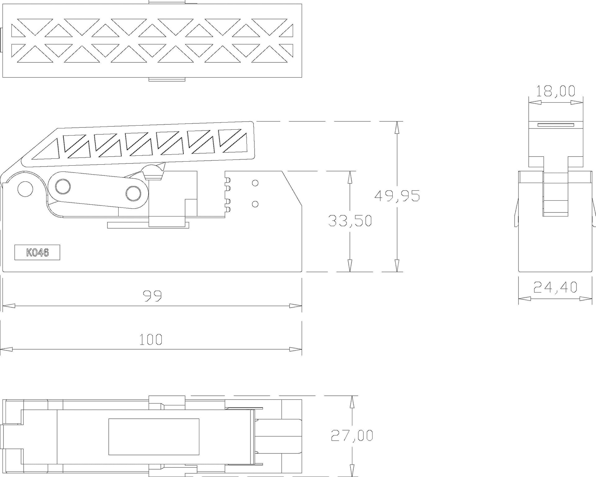Kit 24 Frutti Cat.6 UTP 180&deg Keystone con Pinza Crimpatrice - 9