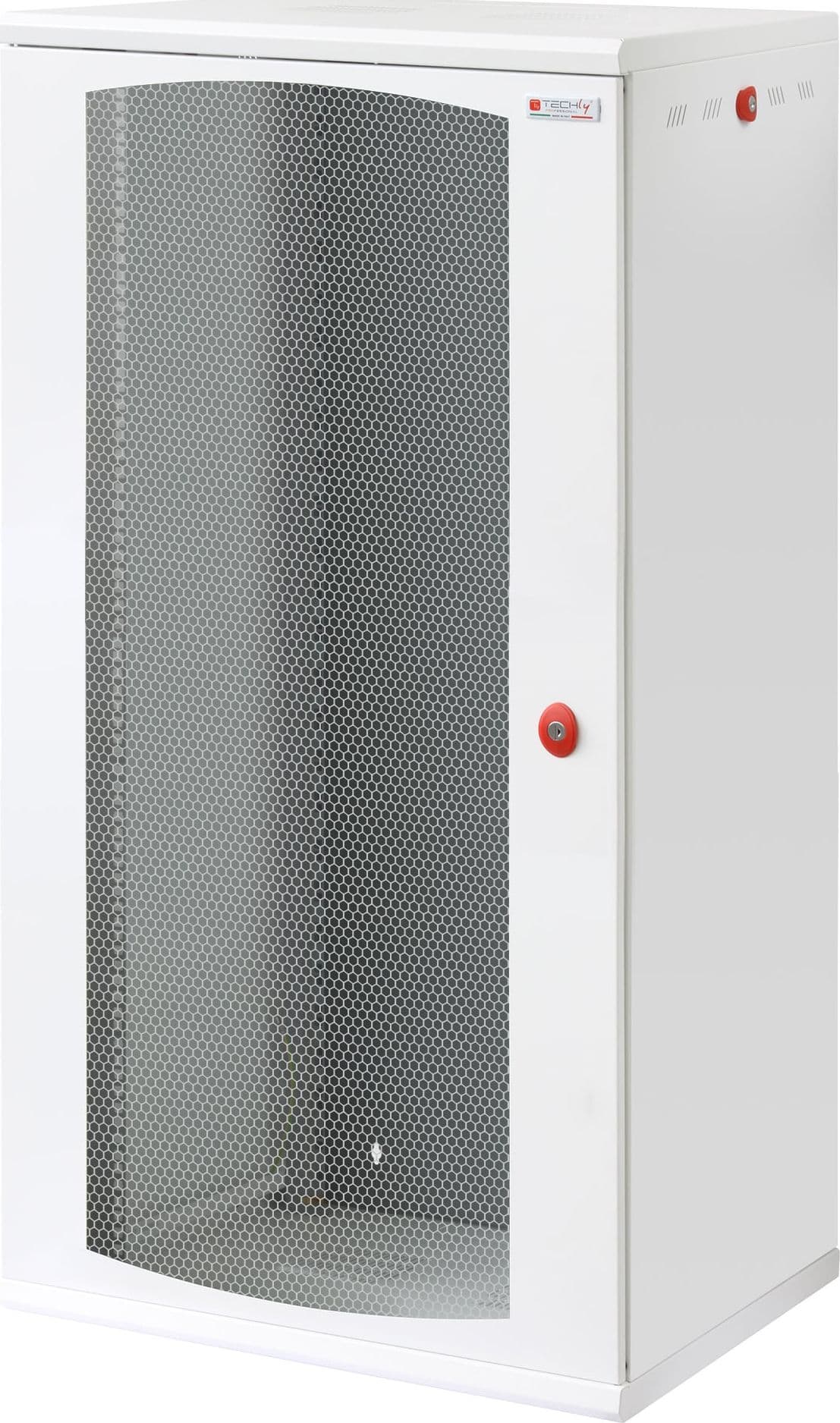 Armadio Rack 19'' a muro 22U sezione unica P 600mm Porta Grigliata Bianco - 11