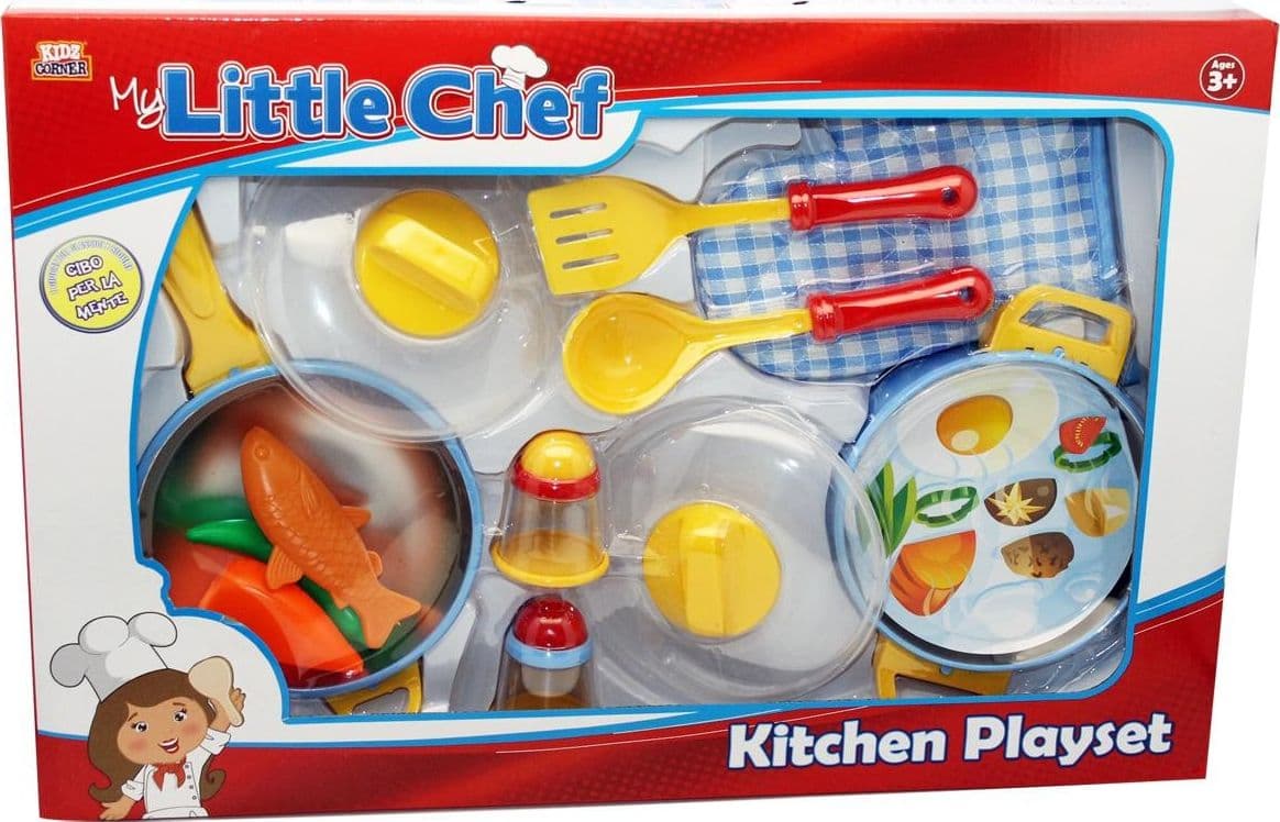 Pentole grandi e mestoli con guanto Kidz Corner