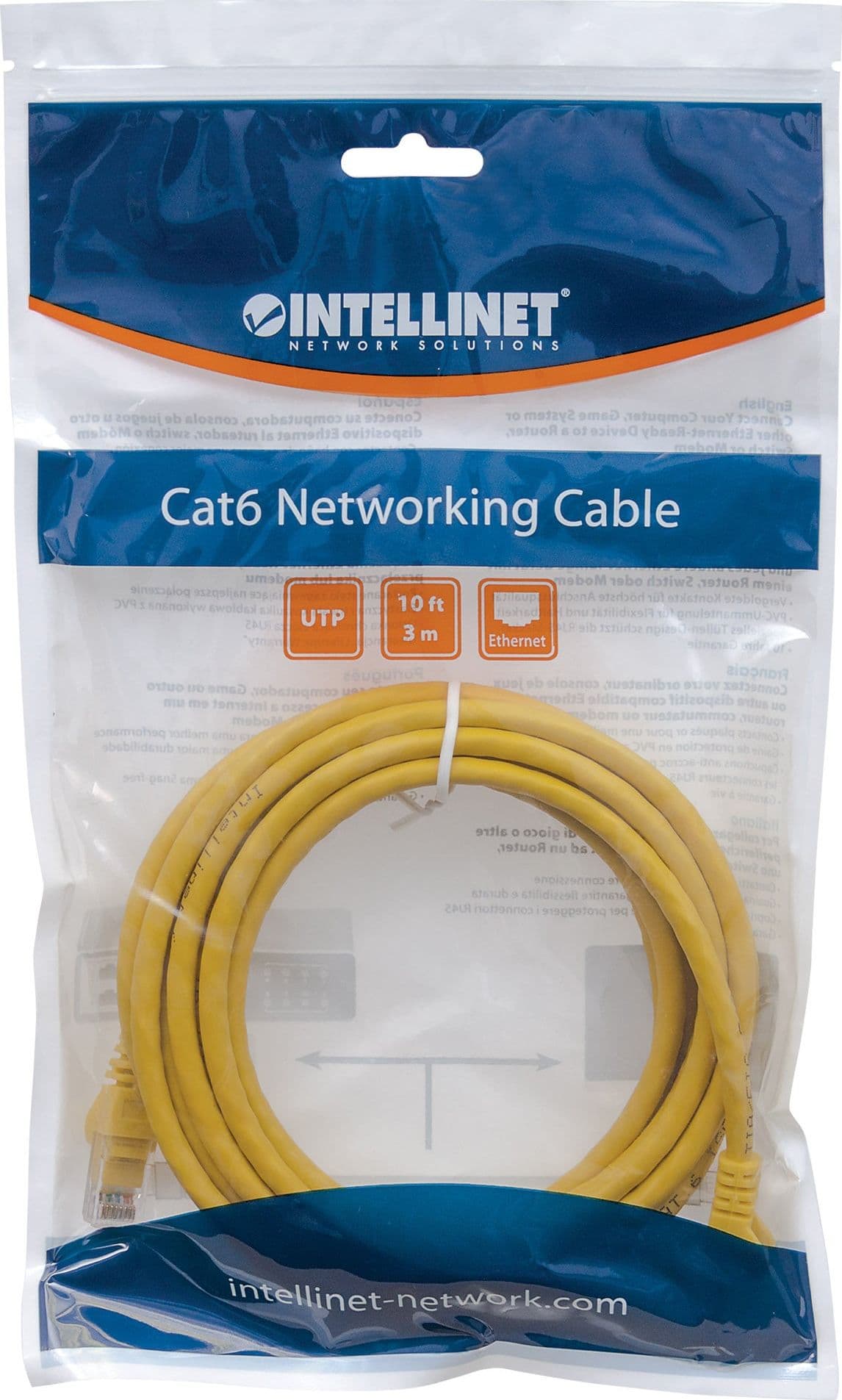 Cavo di rete Patch in Rame Cat. 5e Giallo UTP 3 m - 10