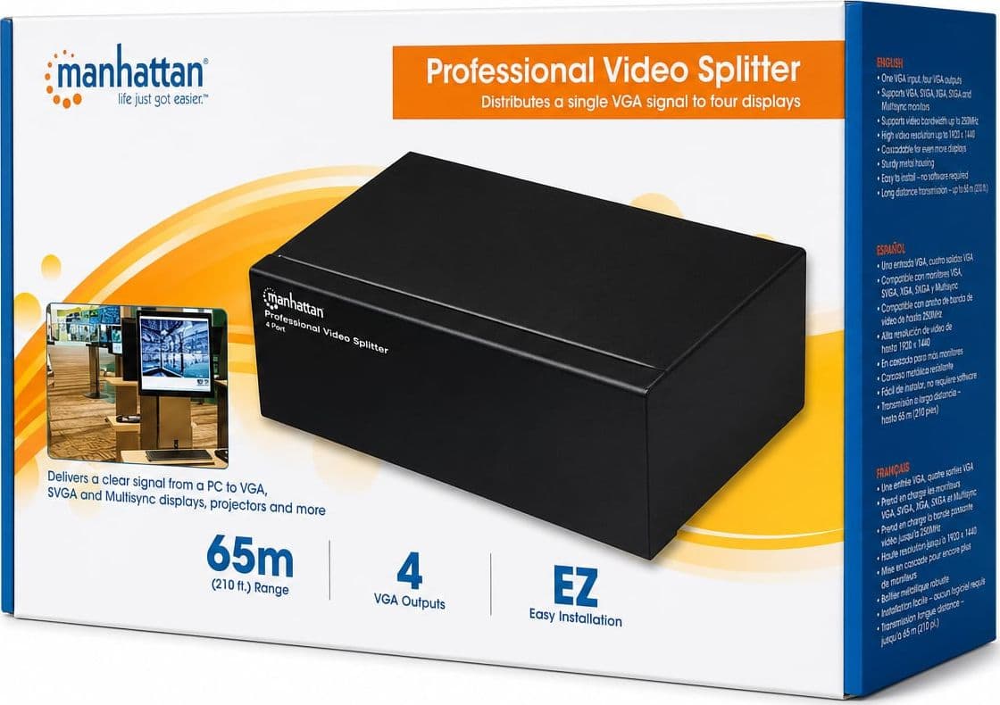 Video Splitter VGA Professionale 4 vie 350 MHz - 12