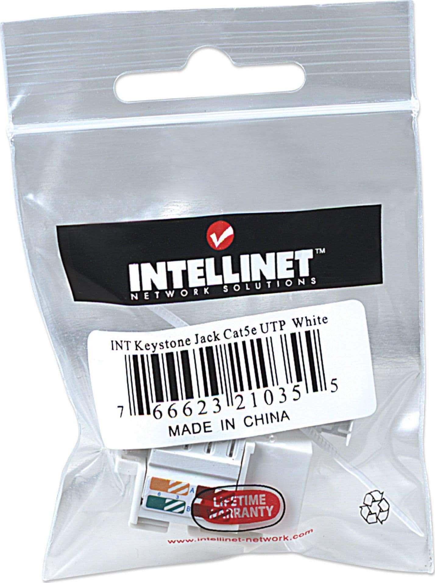 Frutto Keystone RJ45 Cat.5E UTP IDC 90&deg Bianco - 9