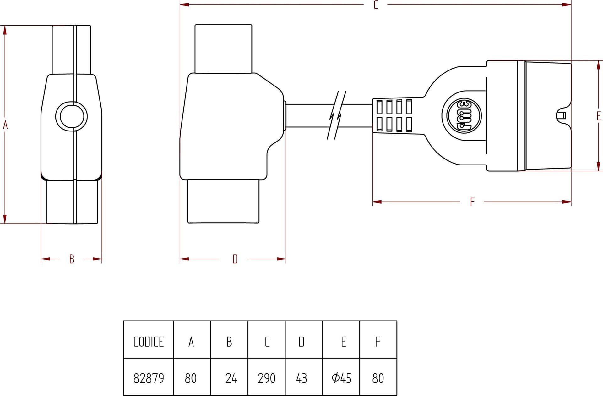 Cavo Adattatore PC con Spina / Presa IEC e P30 - 3