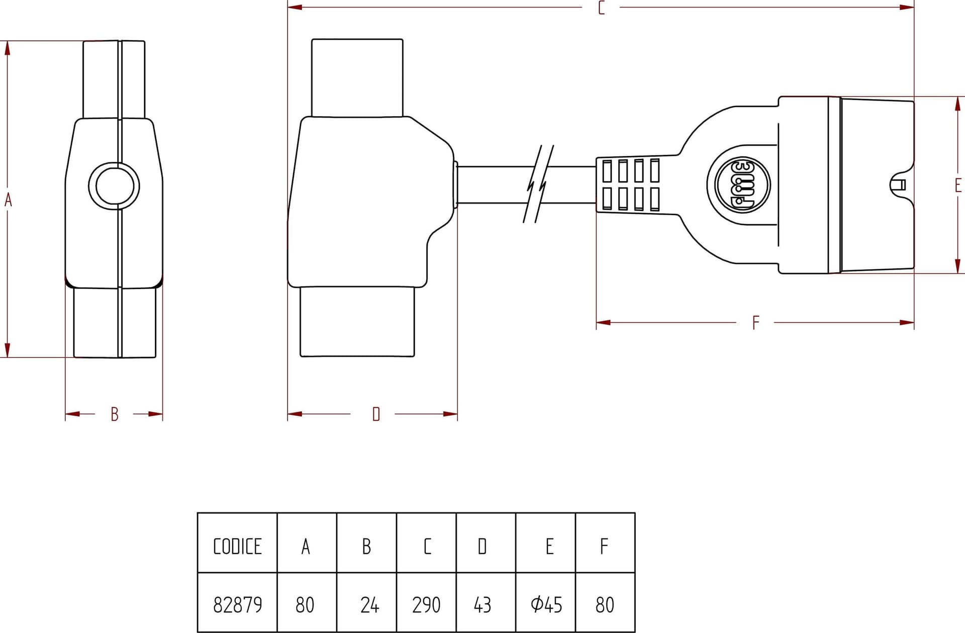 Cavo Adattatore PC con Spina / Presa IEC e P30 - 4