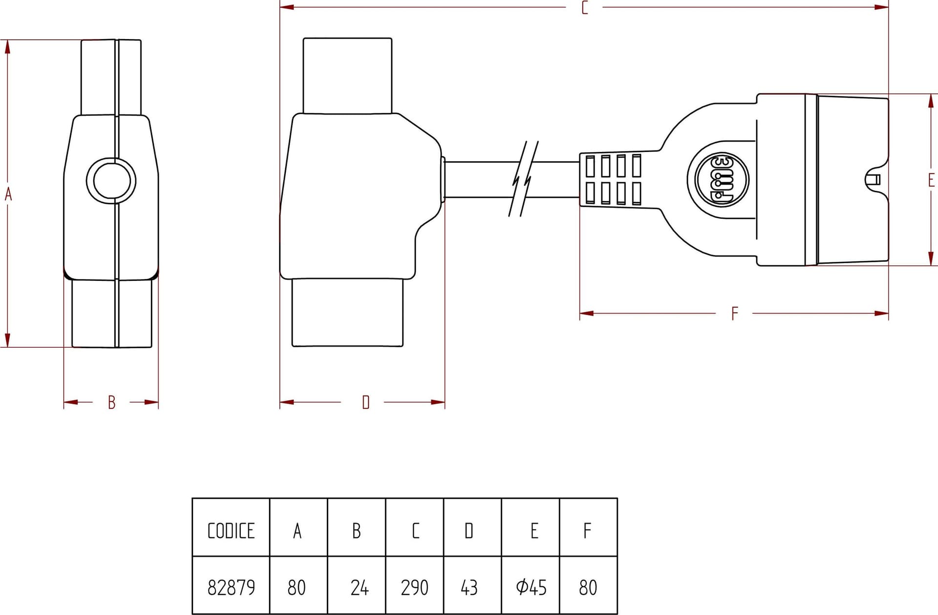 Cavo Adattatore PC con Spina / Presa IEC e P30 - 5