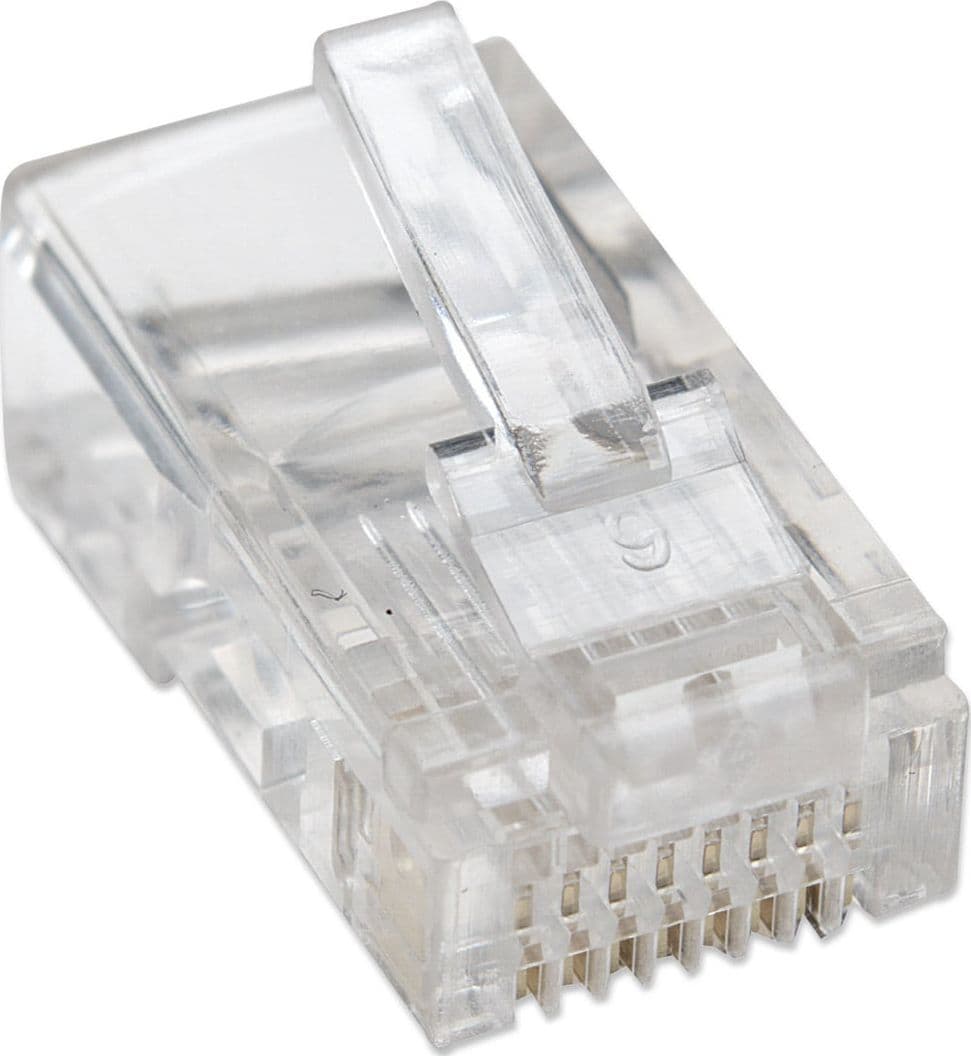 Confezione 100 Plug RJ45 UTP per Cavo Flessibile Cat.5E - 12