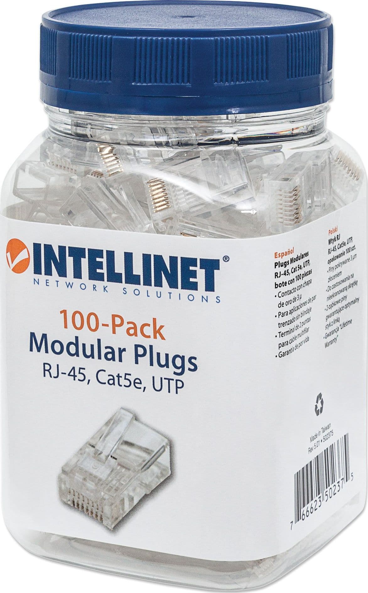 Confezione 100 Plug RJ45 UTP per Cavo Flessibile Cat.5E - 4