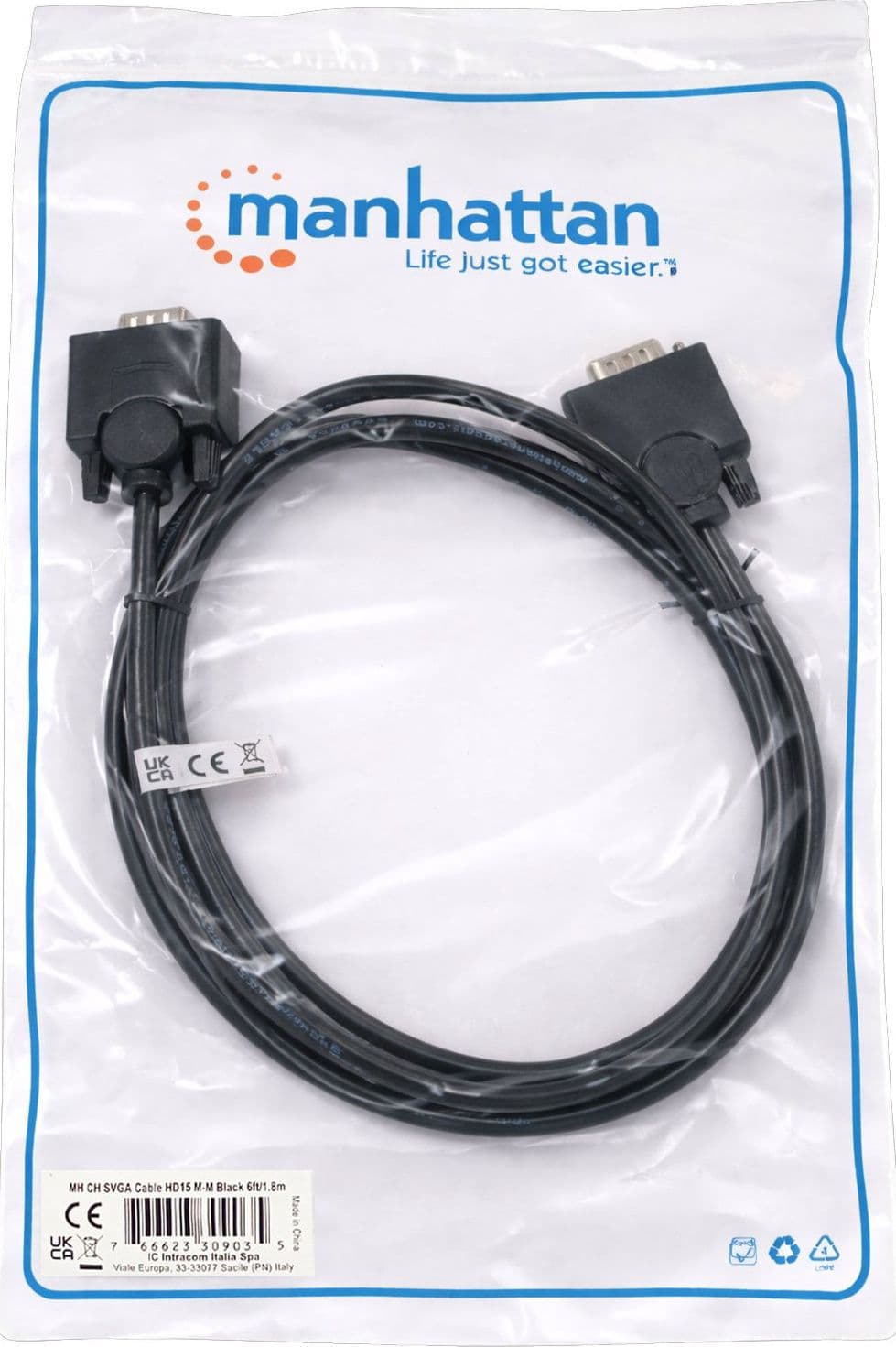 Cavo monitor SVGA standard M/M 1,8 mt NERO - 13