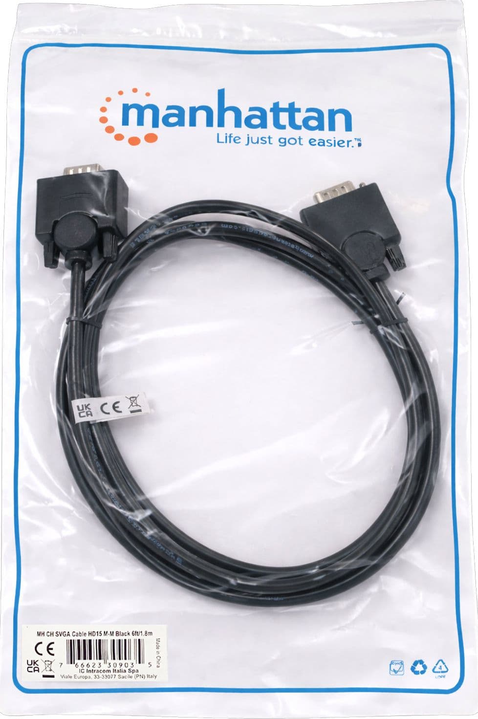 Cavo monitor SVGA standard M/M 1,8 mt NERO - 8
