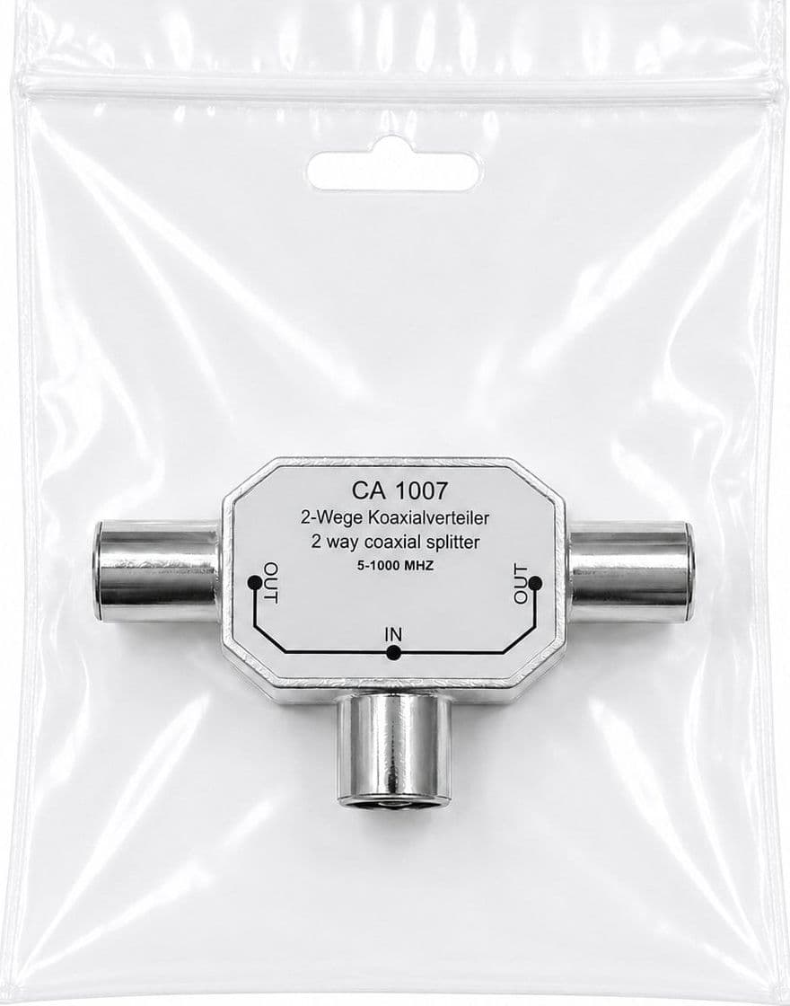 Sdoppiatore per Antenna TV 2 Maschio/Femmina 9.5 mm - 3