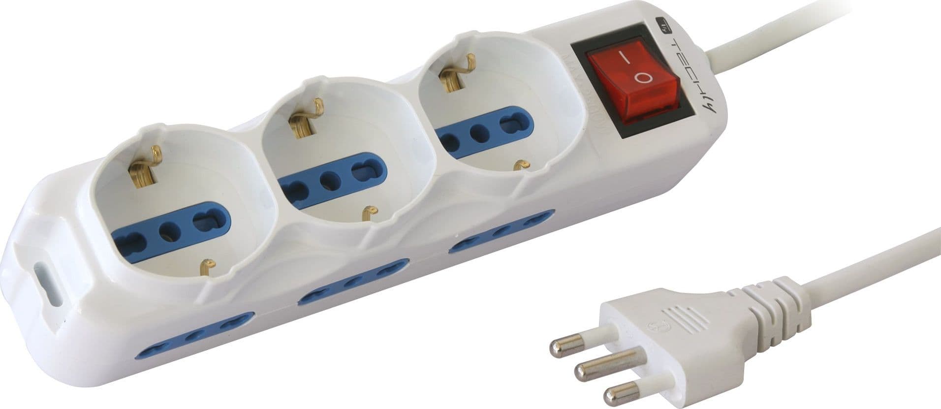 Multipresa 6 Posti Italiana Bipasso / 3 Schuko con Interruttore - 11