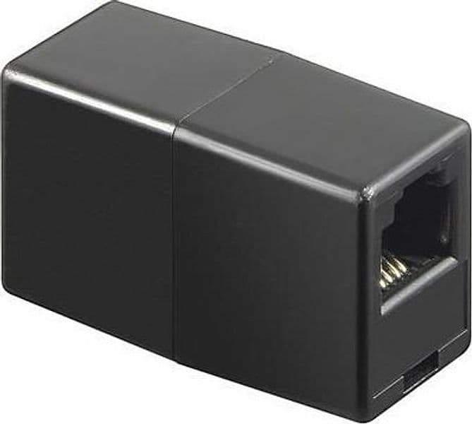 Accoppiatore telefonico RJ11 6 poli 4 contatti Pin to Pin F/F Nero - 7