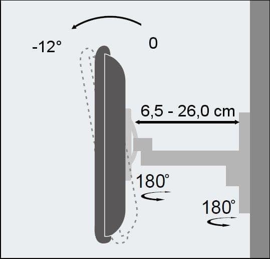 Supporto a muro per TV LED LCD 19 - 37'' inclinabile 2 snodi nero - 6