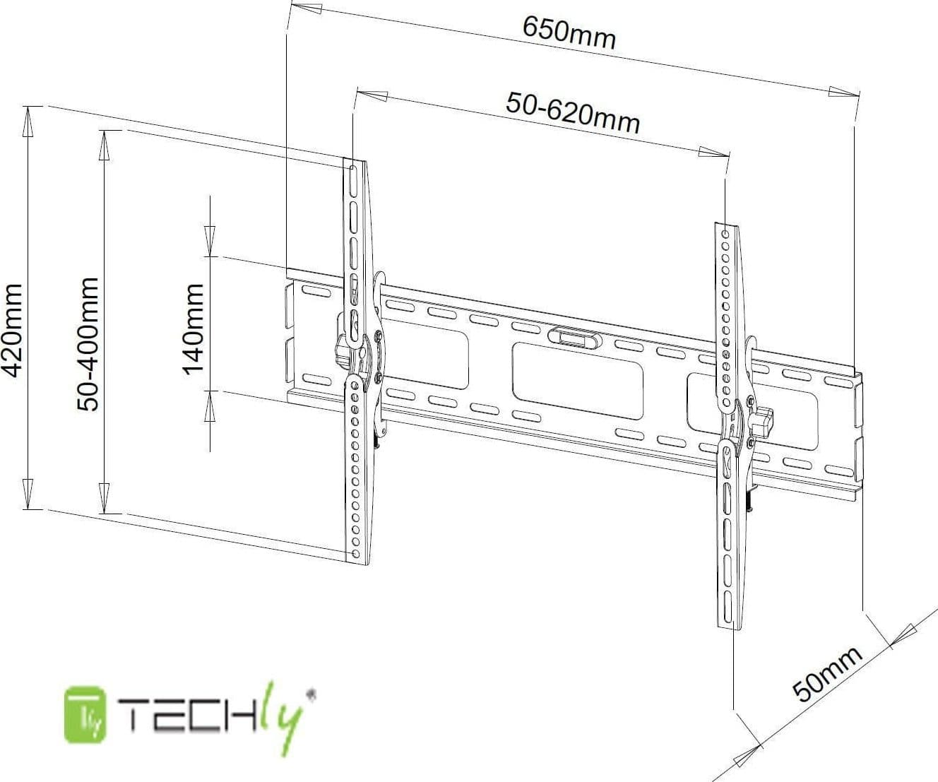 Supporto a Muro per TV LED LCD 40-65'' Inclinabile - 11