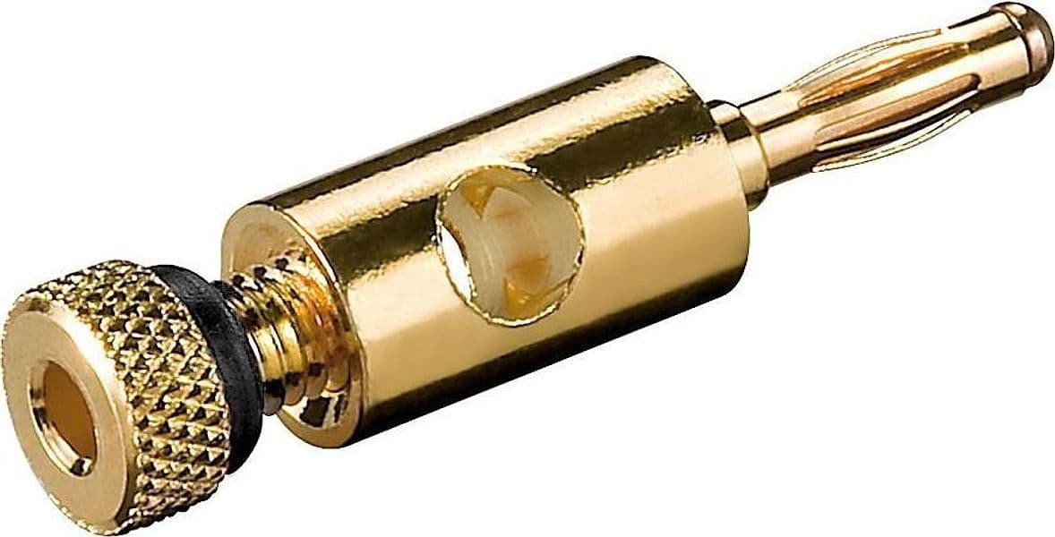 Plug Banana con Connessione a Vite Placcato Oro, Nero - 2