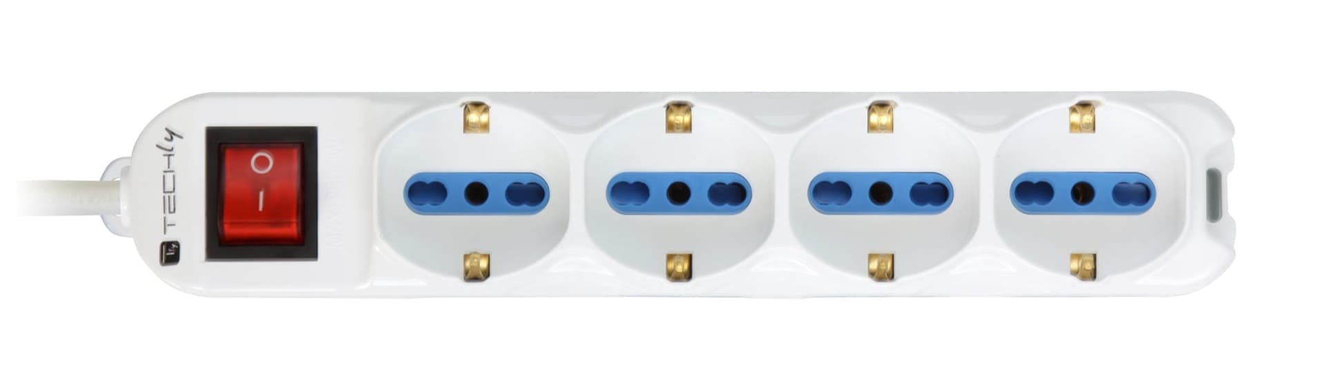 Multipresa 8 Posti Italiana Bipasso / 4 Schuko con Interruttore - 12