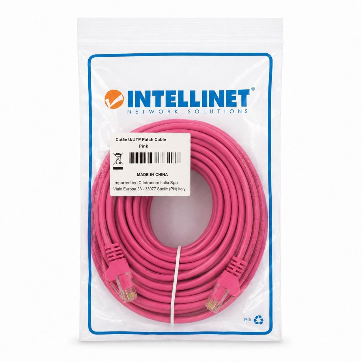 Cavo di rete Patch CCA Cat. 5e Rosa UTP 20 m - 10