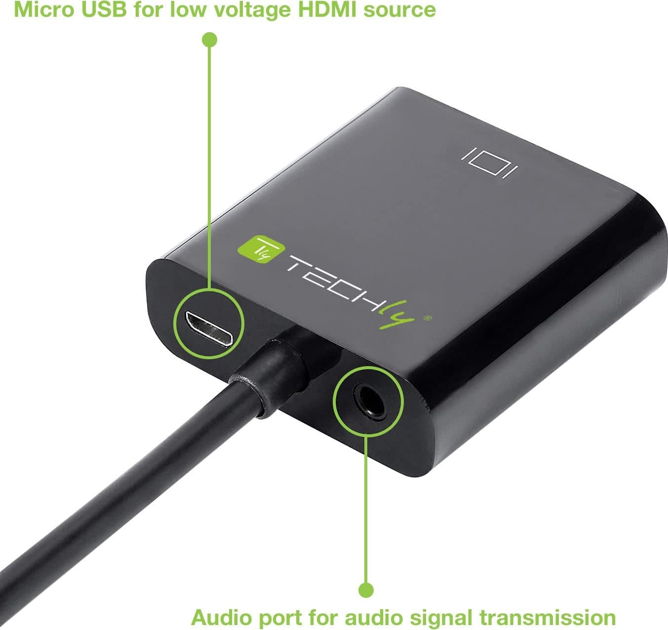 Cavo Convertitore Adattatore da HDMI&trade a VGA con Micro USB e Audio - 15