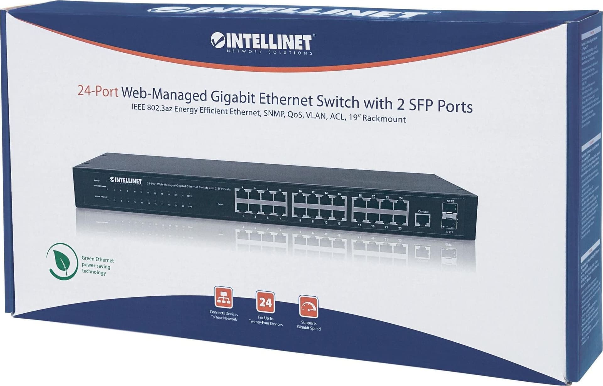 Switch 24 porte Web-Managed Gigabit Ethernet con 2 porte SFP - 6