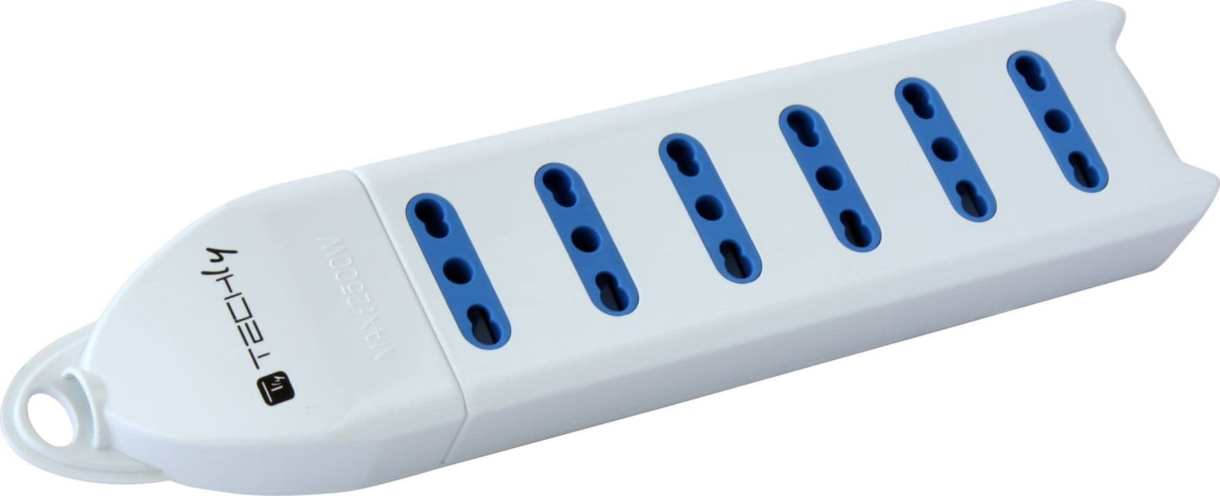 Multipresa 6 Posti Italiana Bipasso Senza Cavo Bianco - 12