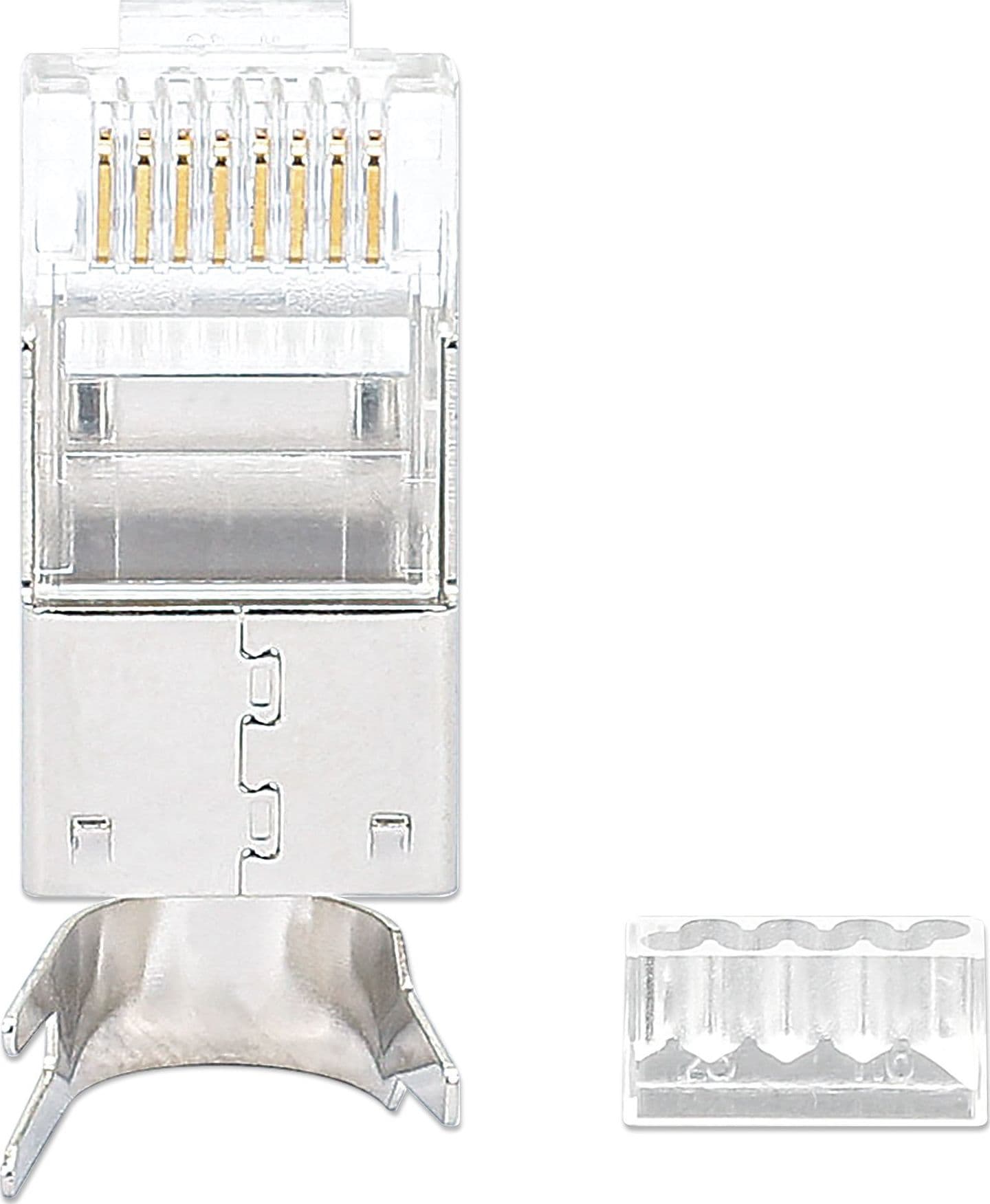 Confezione 50 Plug RJ45 STP per Cavo Rigido Flessibile Cat.6A STP - 11