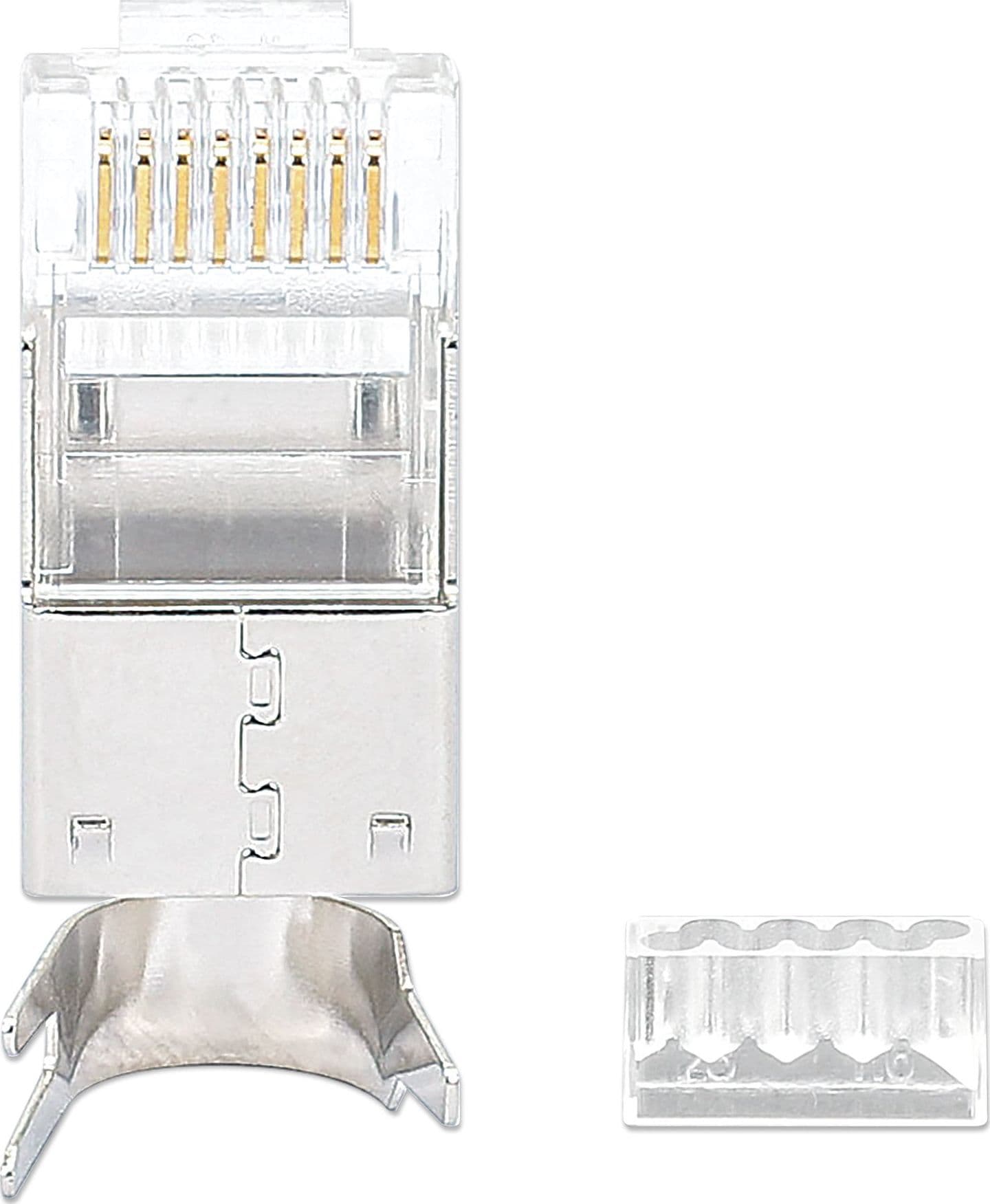 Confezione 50 Plug RJ45 STP per Cavo Rigido Flessibile Cat.6A STP - 15