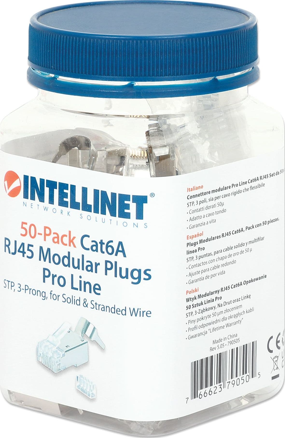 Confezione 50 Plug RJ45 STP per Cavo Rigido Flessibile Cat.6A STP - 16