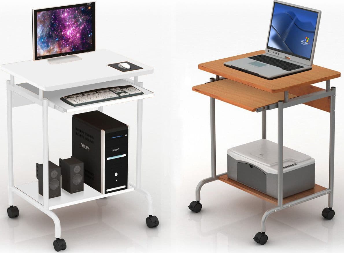 Scrivania Mobile ''Compact'' per Computer Ripiano Tastiera Scorrevole - 8