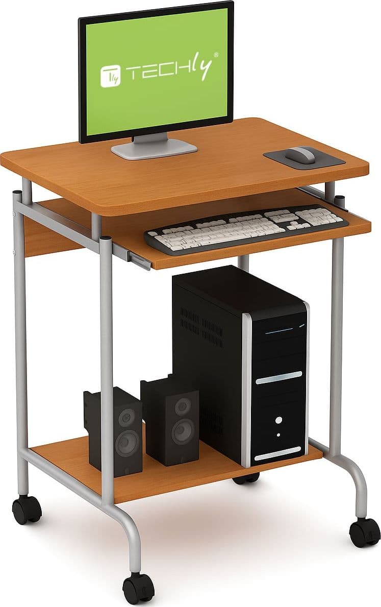 Scrivania Mobile ''Compact'' per Computer Ripiano Tastiera Scorrevole - 18