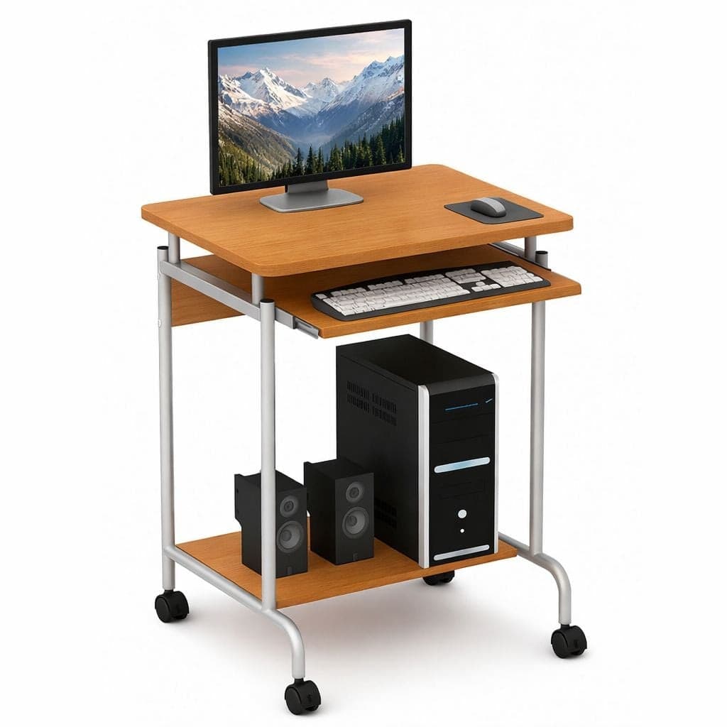 Scrivania Mobile ''Compact'' per Computer Ripiano Tastiera Scorrevole - 20