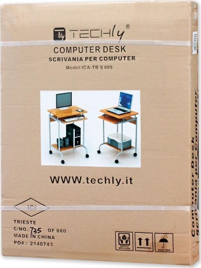 Scrivania Mobile ''Compact'' per Computer Ripiano Tastiera Scorrevole - 7
