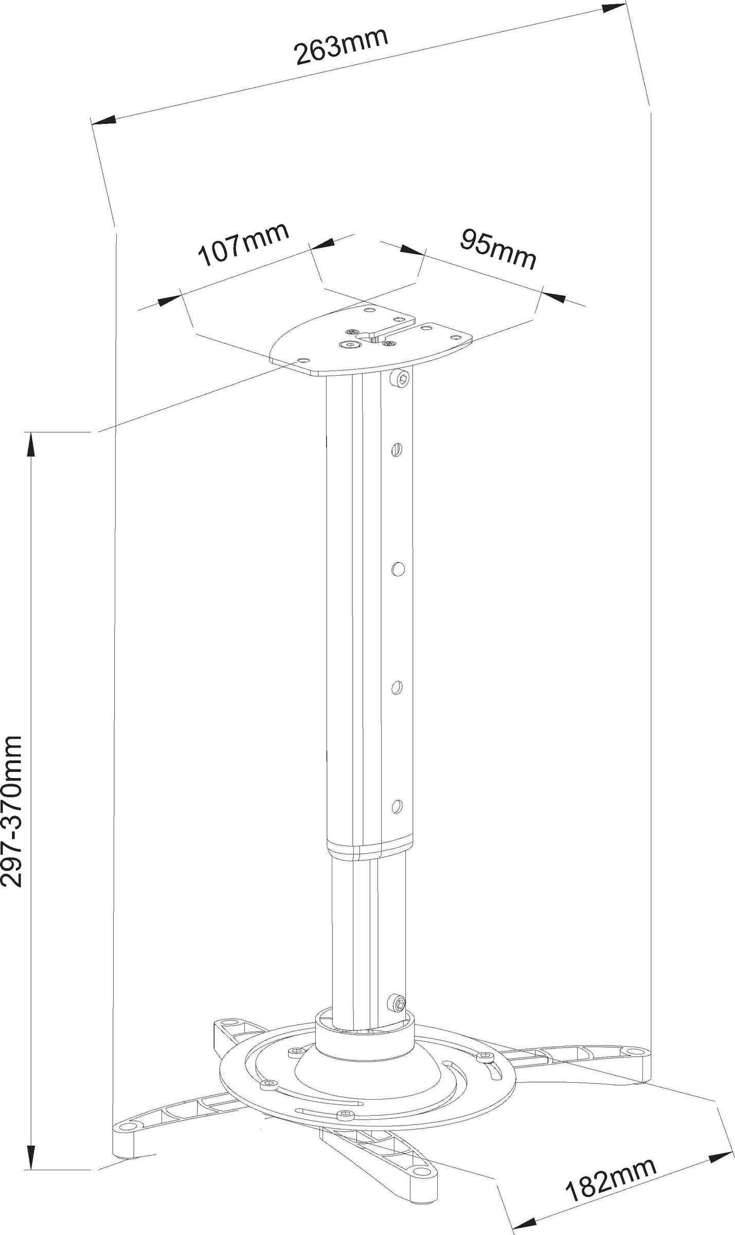 Supporto a Soffitto per Proiettori Estensione 30-37 cm Silver - 17