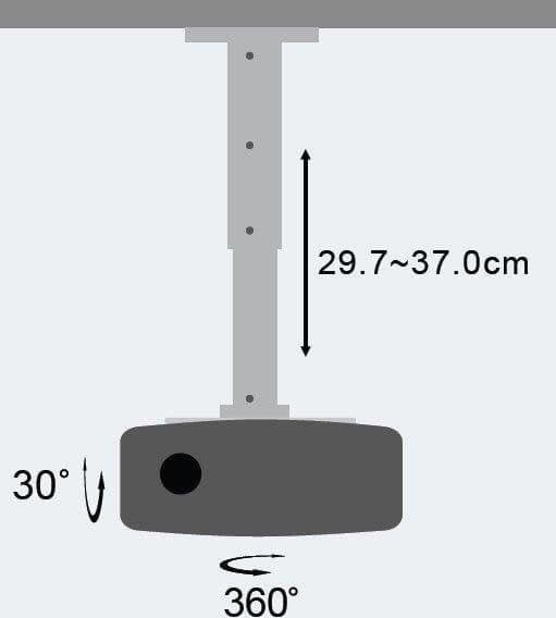 Supporto a Soffitto per Proiettori Estensione 30-37 cm Silver - 18