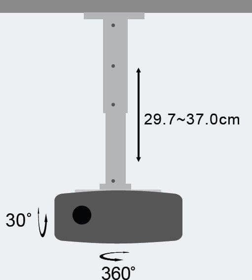 Supporto a Soffitto per Proiettori Estensione 30-37 cm Silver - 21