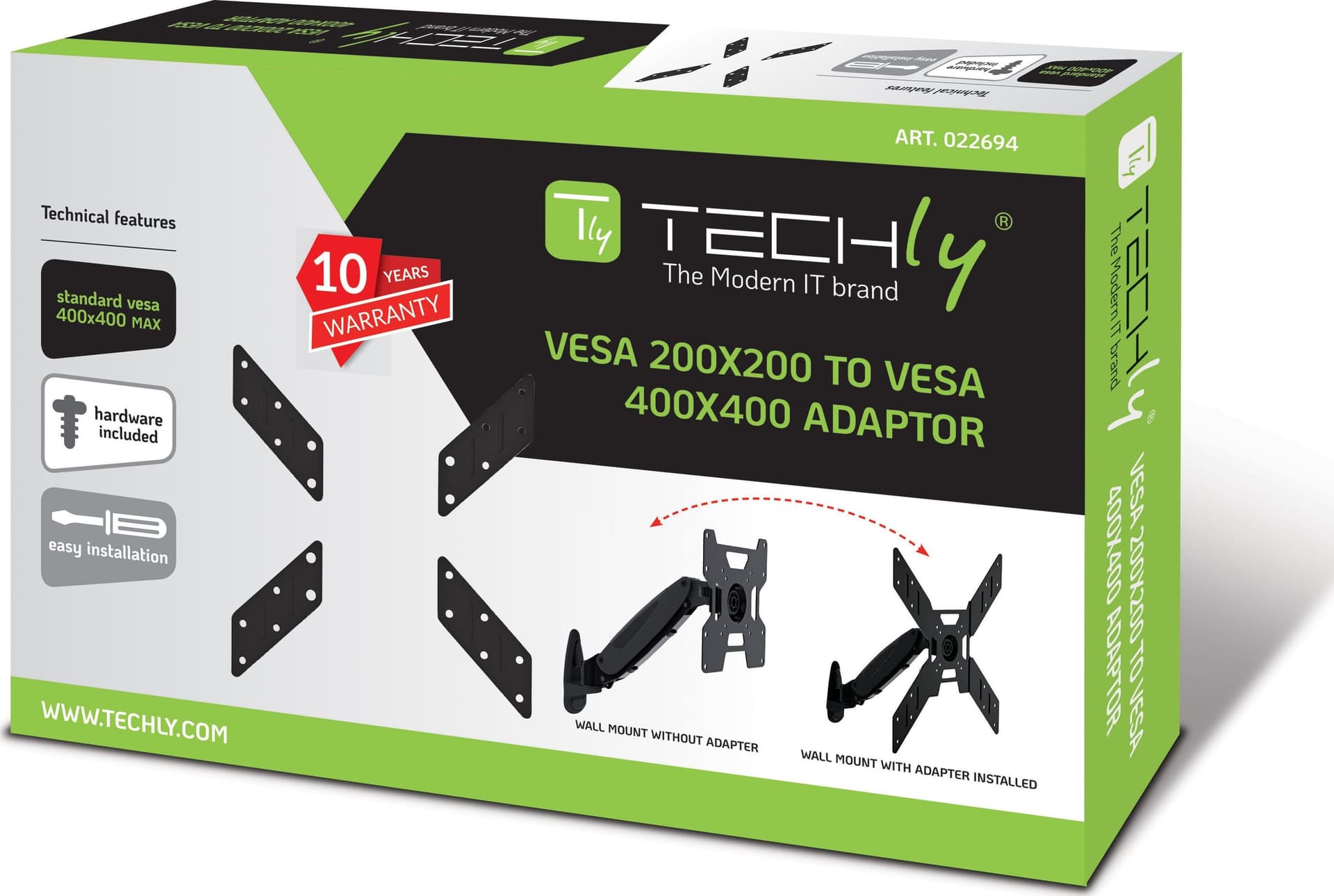 Adattatore per Supporto VESA da 200x200 a 400x400 Nero - 12