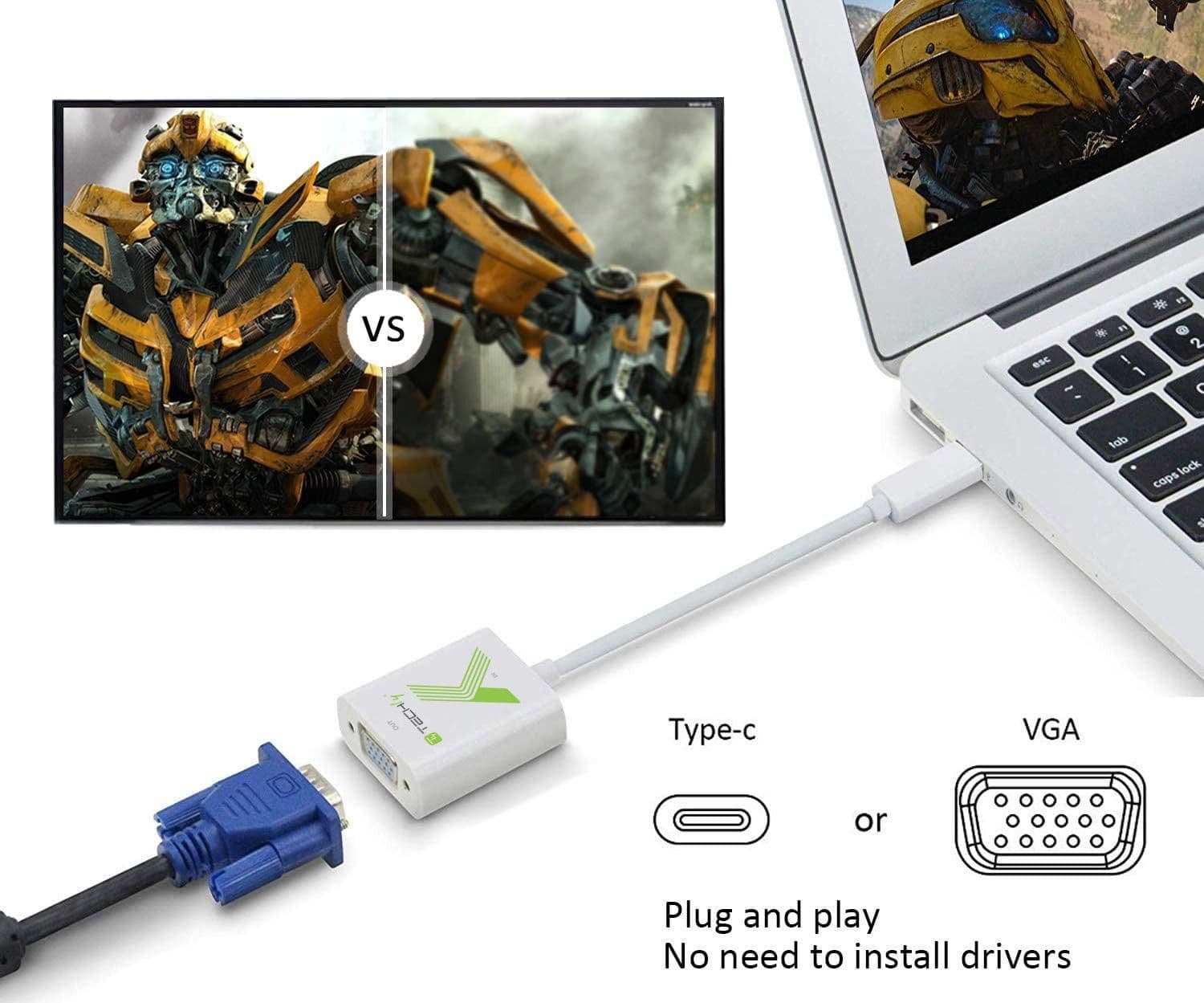 Cavo Convertitore Adattatore da USB-C&trade M a VGA F - 14