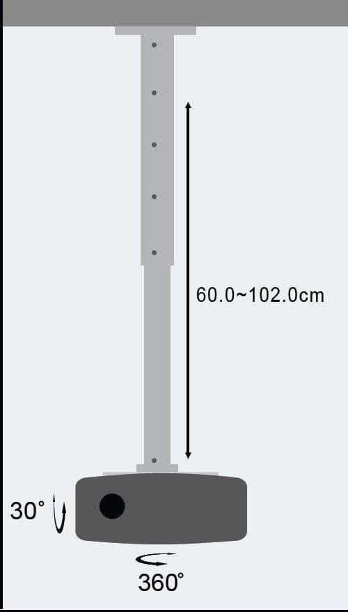 Supporto a Soffitto per Proiettori Estensione 60-102 cm Silver - 18