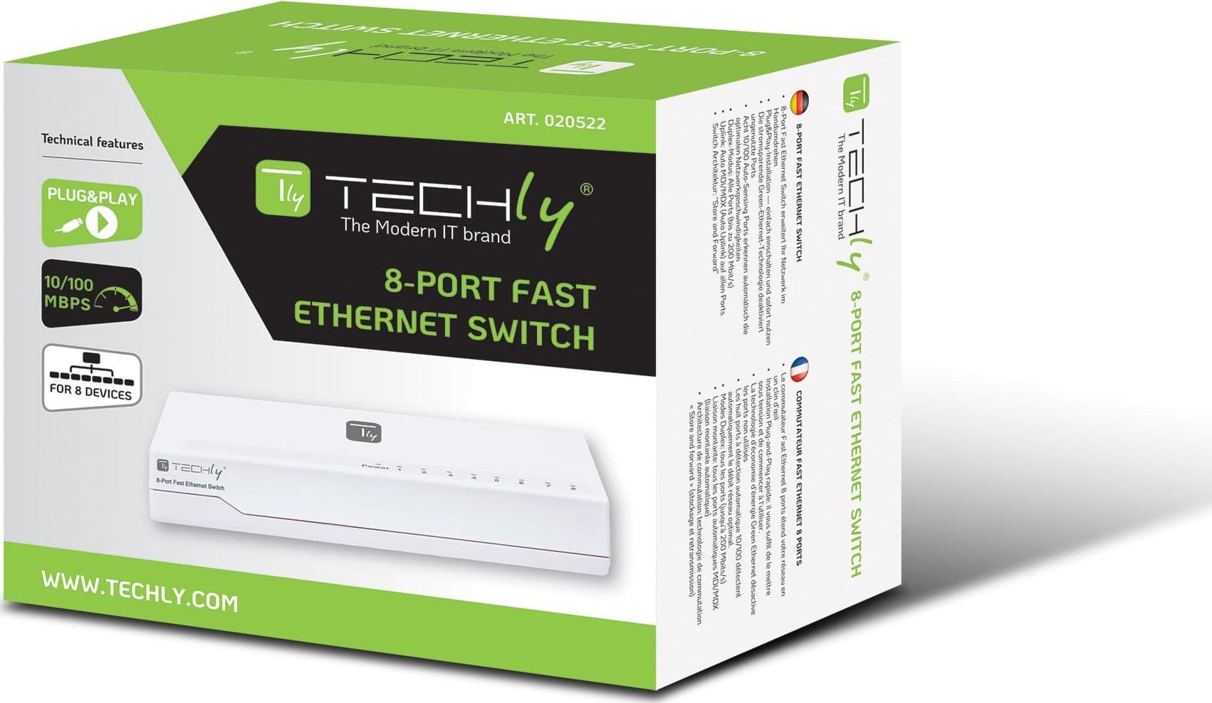 Switch Hub 10/100 Mbps Fast Ethernet 8 Porte - 11