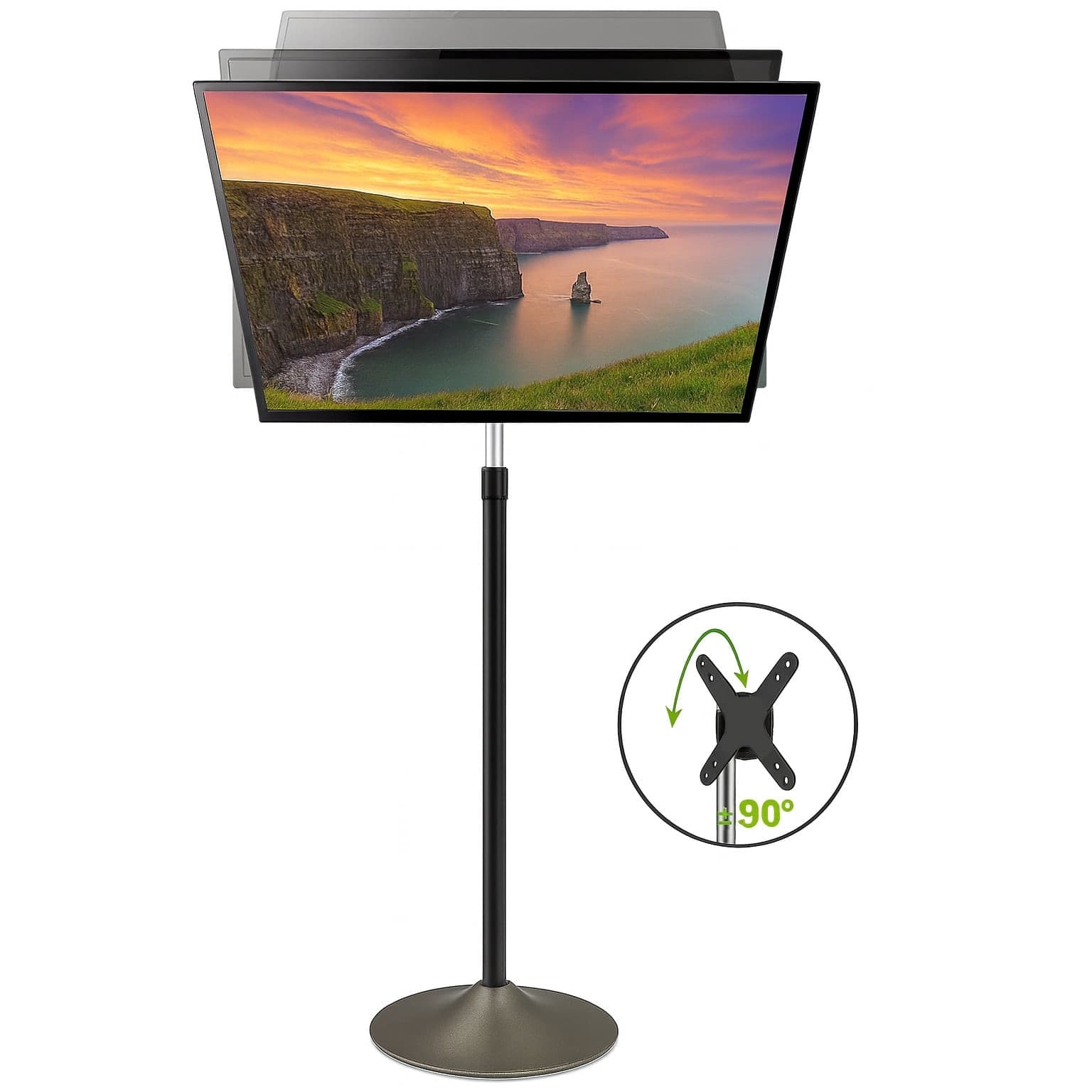 Supporto a Pavimento Colonna a Base Circolare per TV LCD/LED 13-27'' - 14