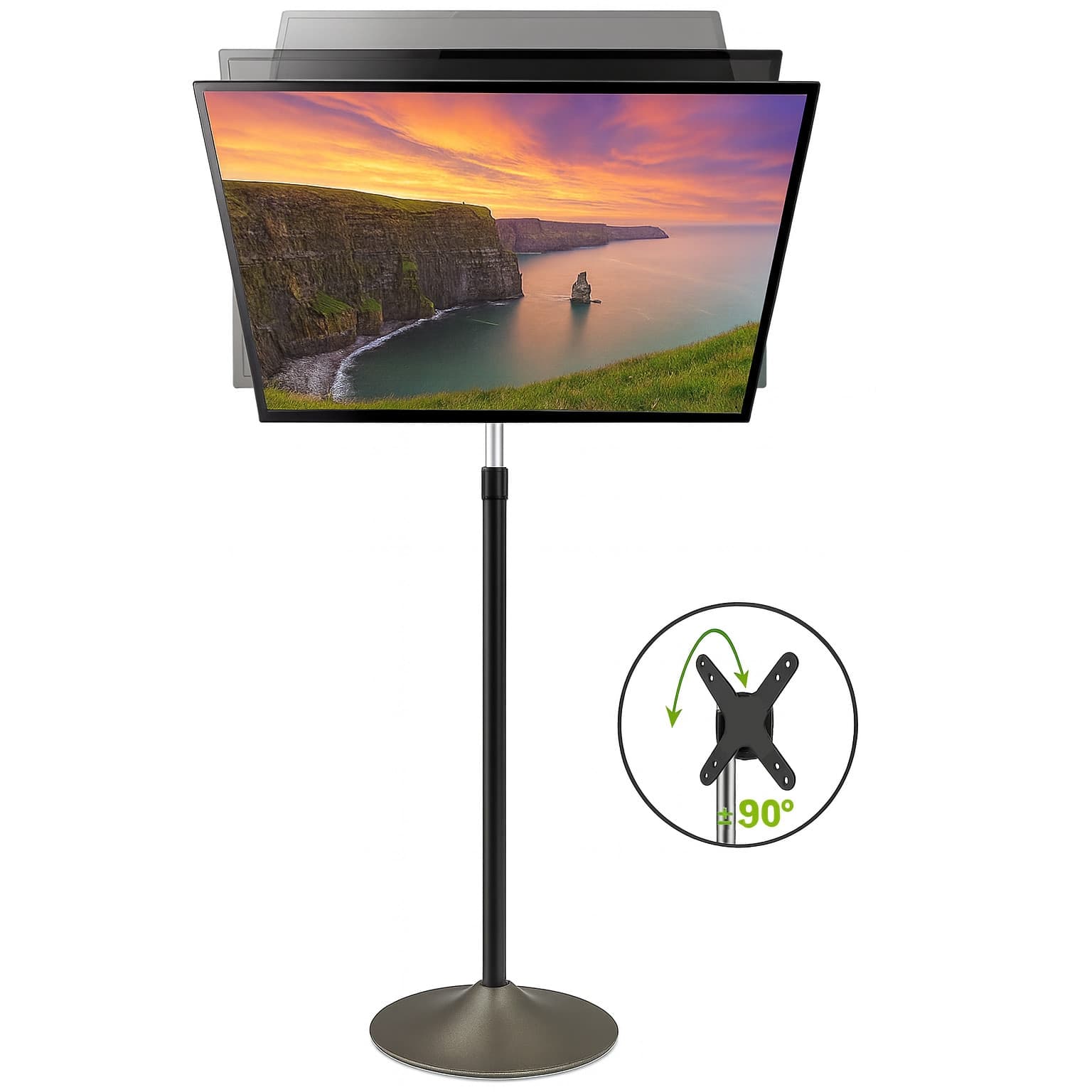 Supporto a Pavimento Colonna a Base Circolare per TV LCD/LED 13-27'' - 20