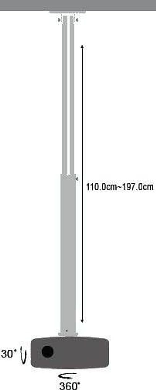 Supporto a soffitto profess. per proiettori estensione 110 - 197 cm - 12