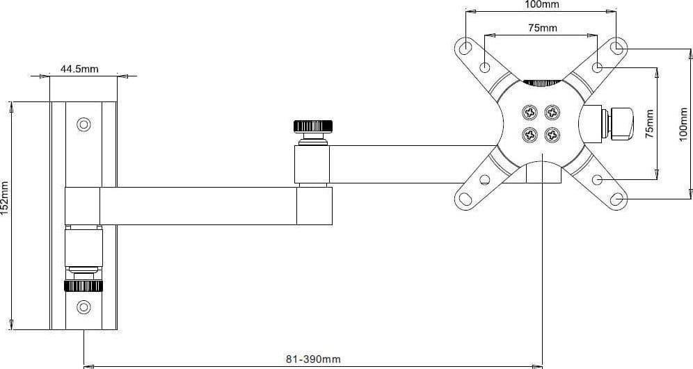 Supporto a muro per TV LED LCD 13-30'' inclinabile 3 snodi silver - 6