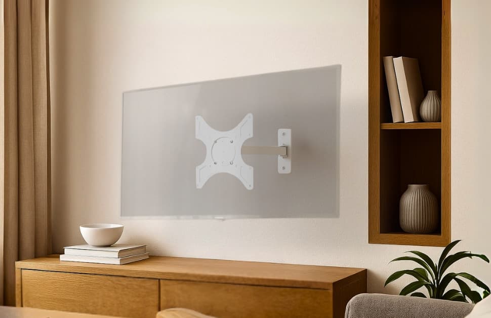 Supporto a muro per TV LED LCD 19 - 37'' inclinabile 2 snodi bianco - 10
