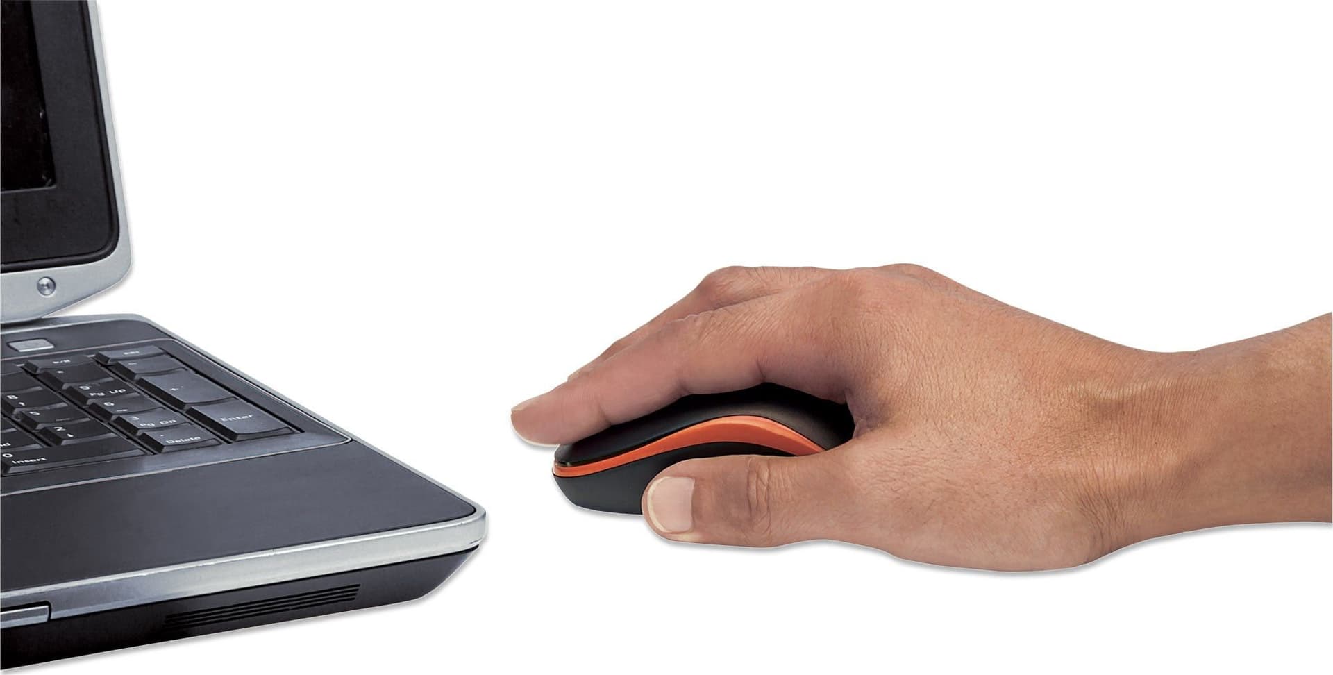 Mouse Ottico Wireless con Micro Ricevitore USB 1000 Dpi Nero/Arancione - 21
