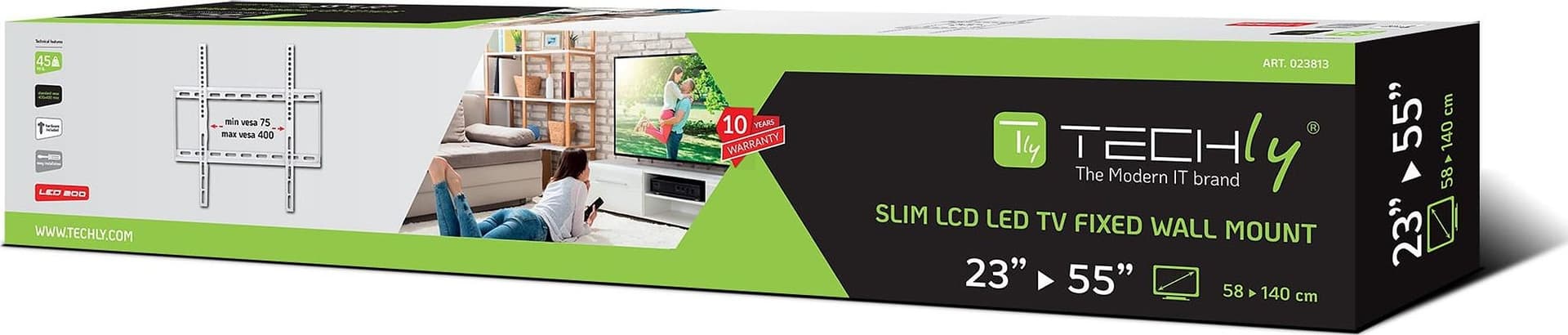 Supporto a Muro Fisso Slim per TV LED LCD 23-55'' Bianco - 10