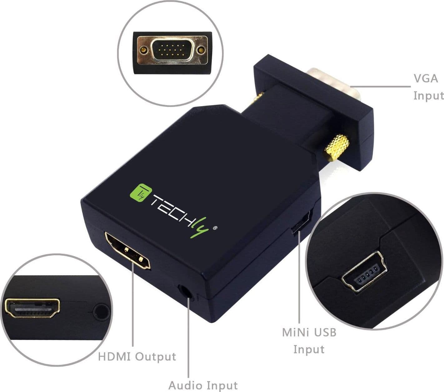 Mini Convertitore da VGA e Audio a HDMI - 4