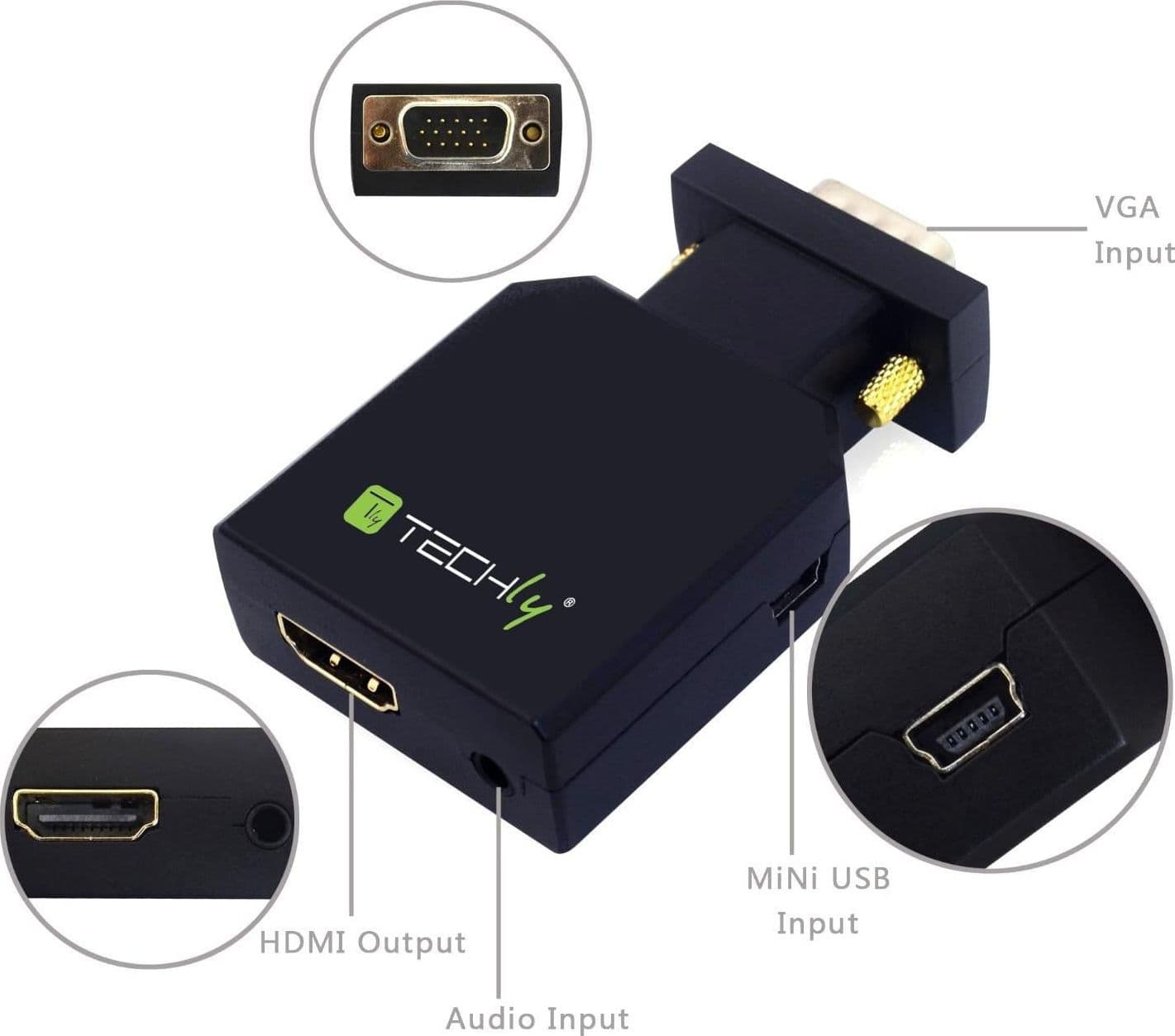 Mini Convertitore da VGA e Audio a HDMI - 8
