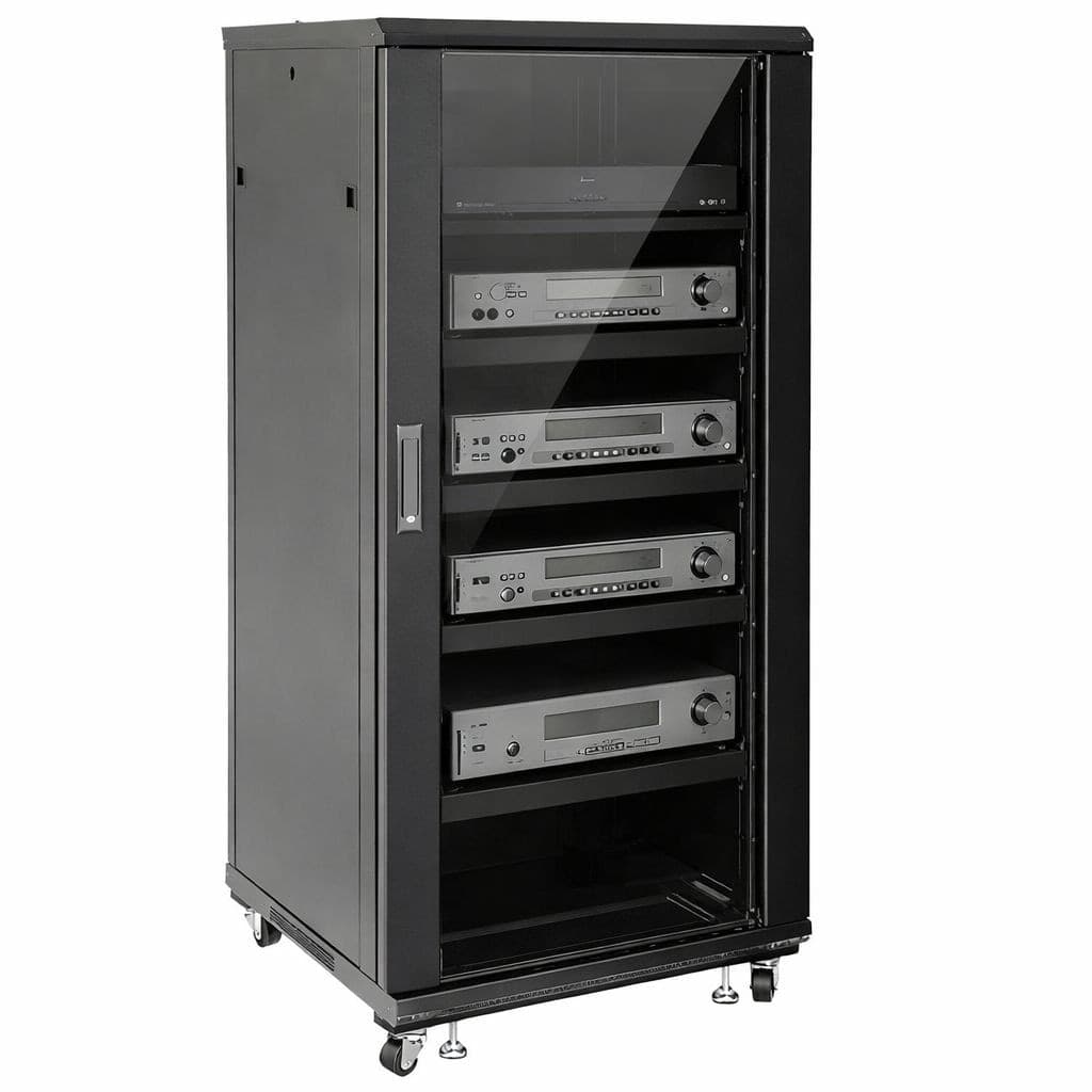 Armadio Rack 19'' 600x600 27U per Audio Video Nero - 13