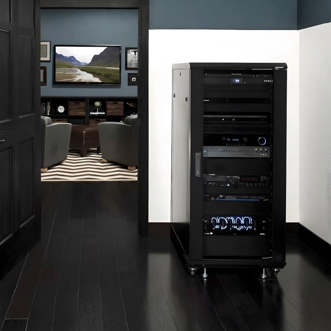 Armadio Rack 19'' 600x600 27U per Audio Video Nero - 9