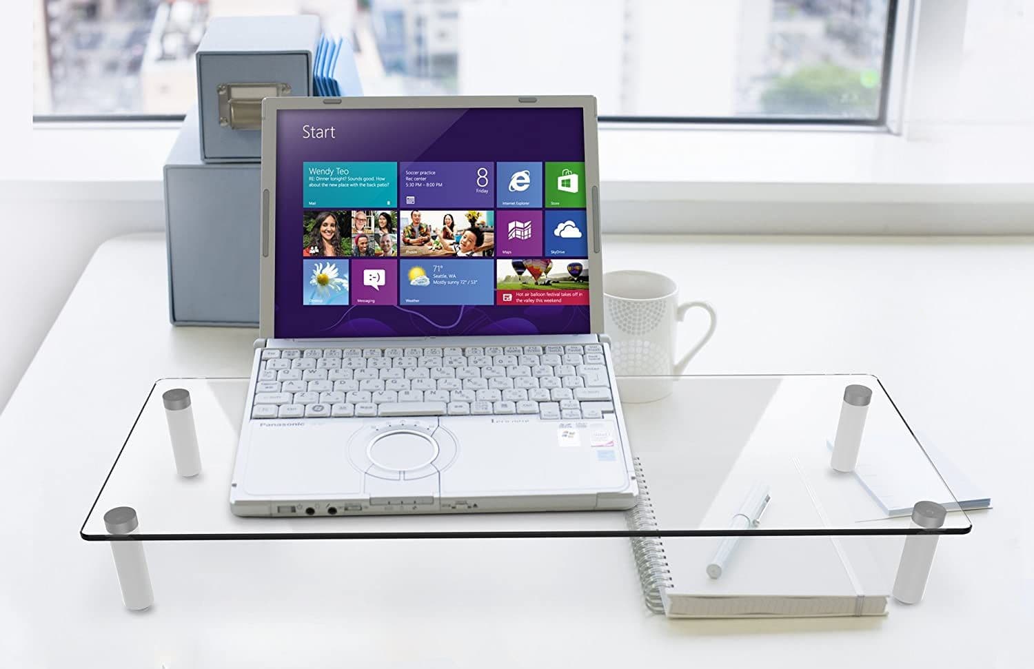 Ripiano Universale in Vetro Trasparente per Monitor Laptop Notebook - 10